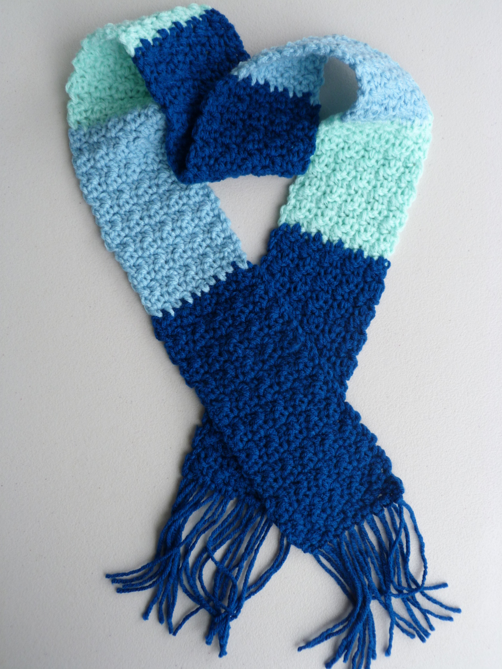 Kid's Colorblock Scarf in Blue Ombre