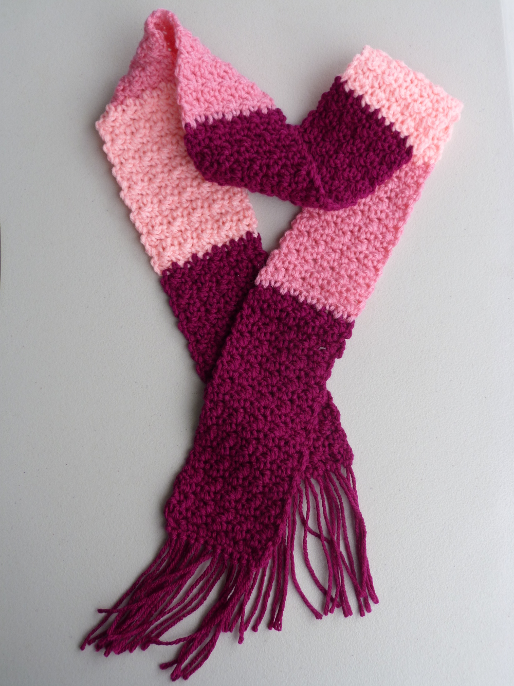 Kid's Colorblock Scarf in Pink Ombre