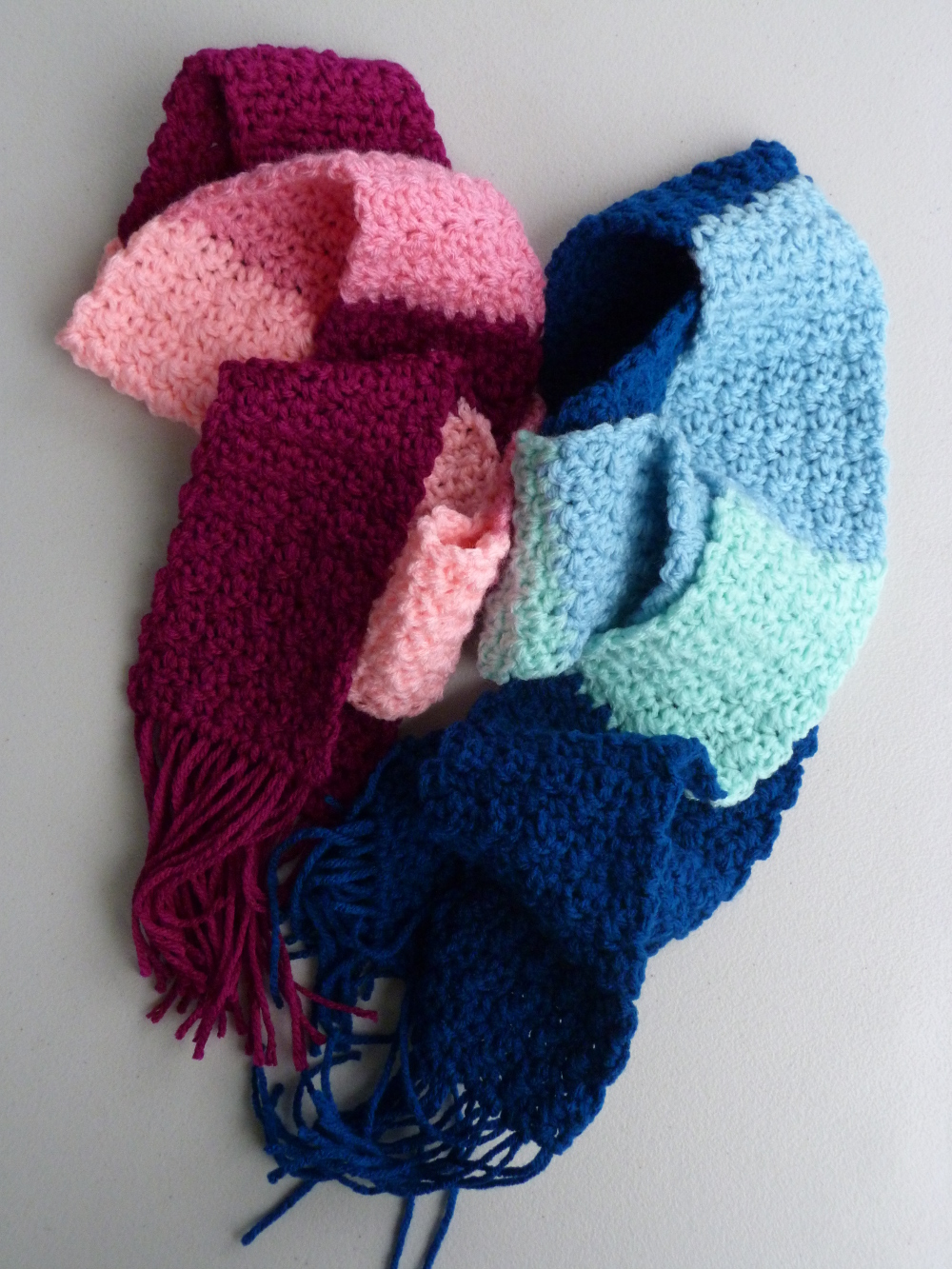 Kid's Colorblock Scarf together